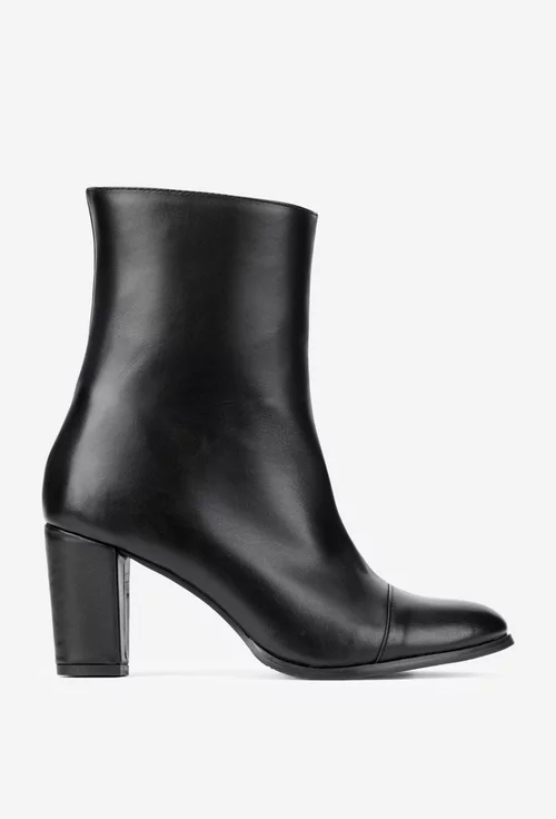 Botine dama negre din piele naturala