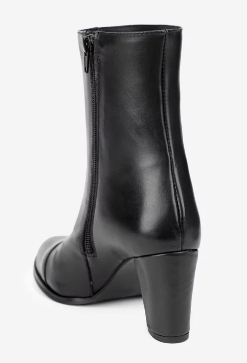 Botine dama negre din piele naturala