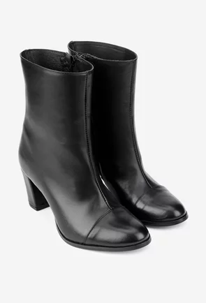 Botine dama negre din piele naturala