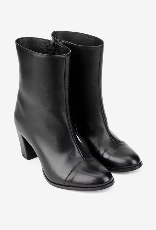 Botine dama negre din piele naturala