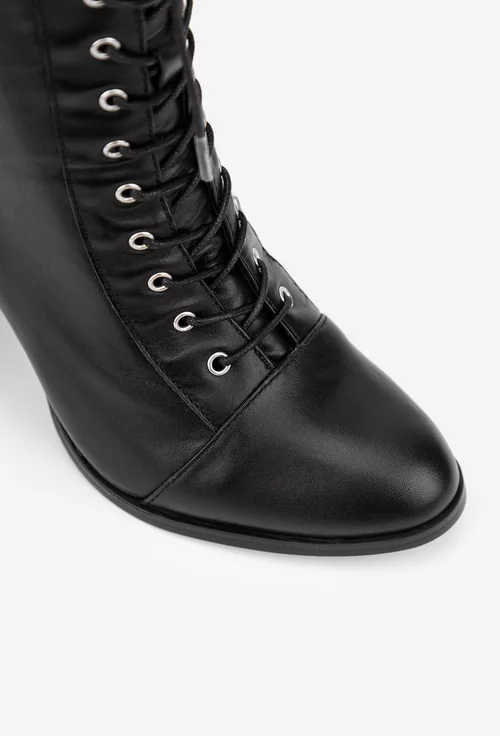 Botine dama negre din piele naturala
