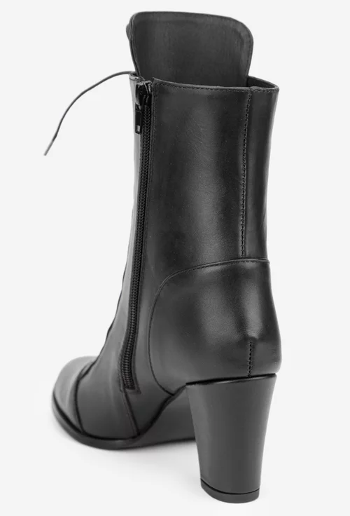Botine dama negre din piele naturala