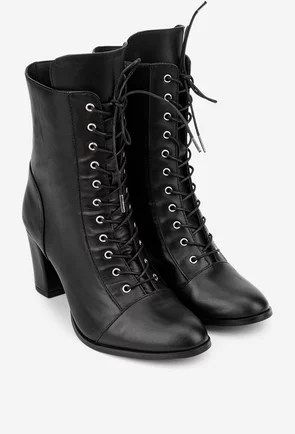 Botine dama negre din piele naturala