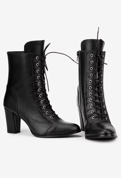 Botine dama negre din piele naturala