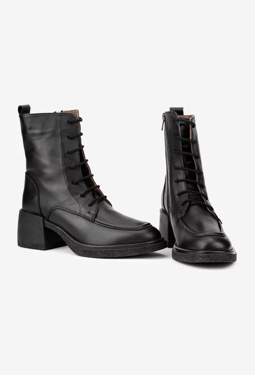 Botine dama negre din piele naturala