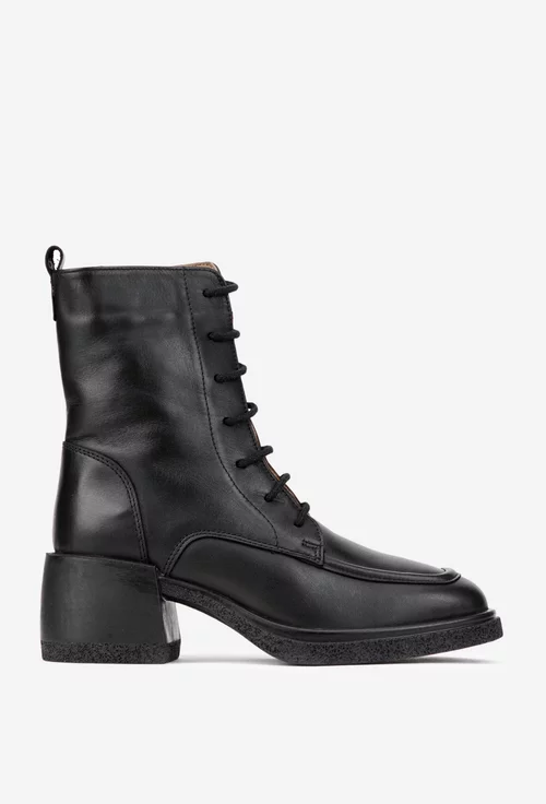 Botine dama negre din piele naturala