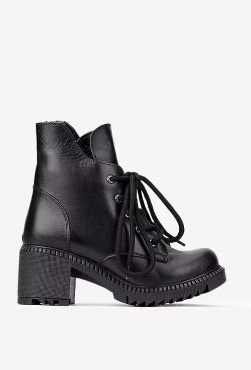 Botine dama negre din piele naturala