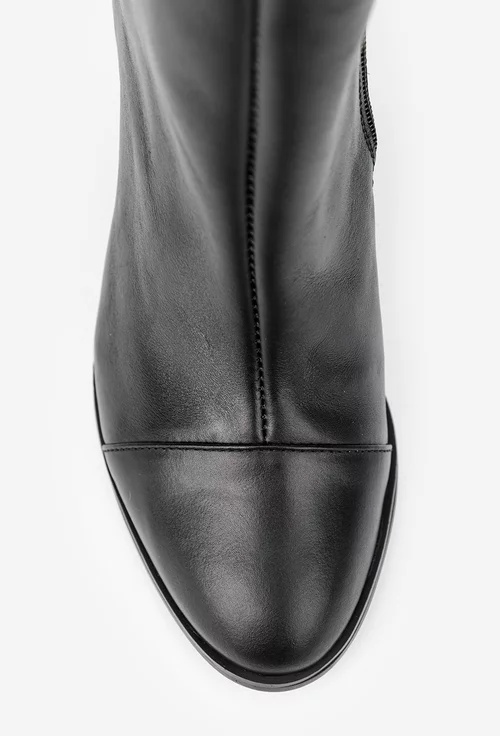 Botine dama negre din piele naturala picture - 6