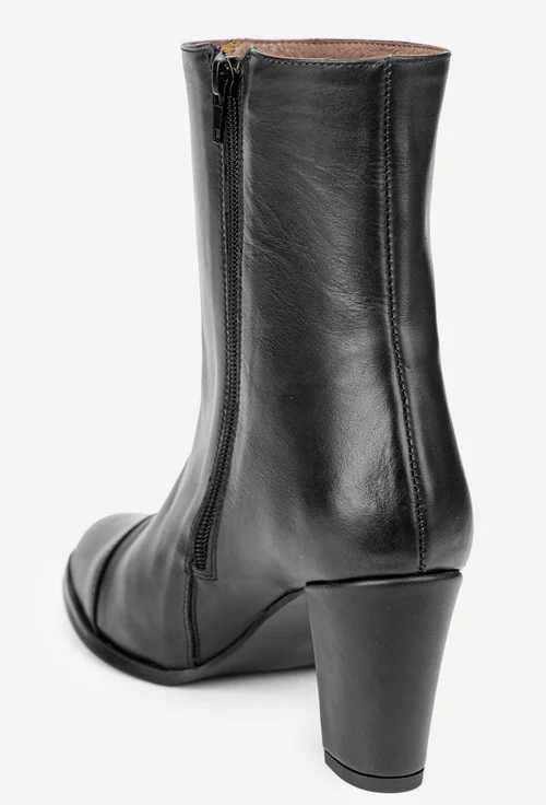 Botine dama negre din piele naturala picture - 3