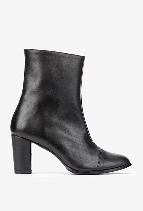 Botine dama negre din piele naturala picture - 2