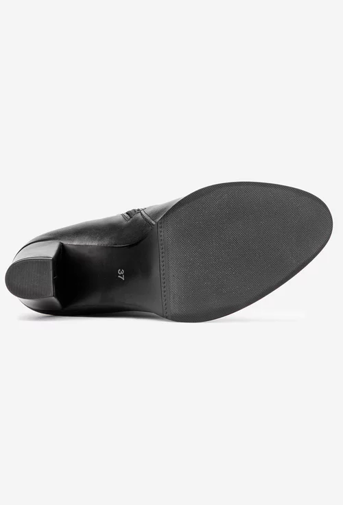Botine dama negre din piele naturala picture - 4