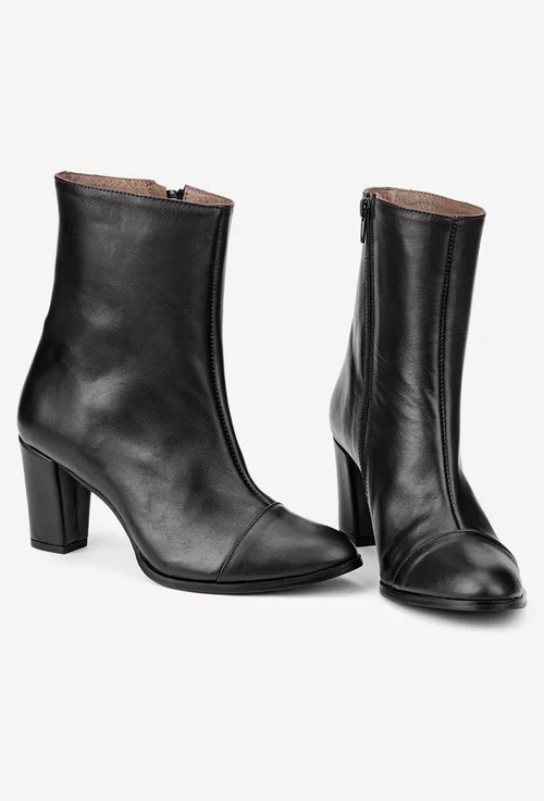 Botine dama negre din piele naturala picture - 5