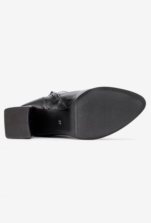 Botine dama negre din piele naturala picture - 4