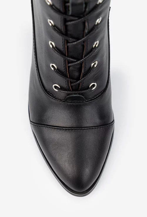 Botine dama negre din piele naturala picture - 6