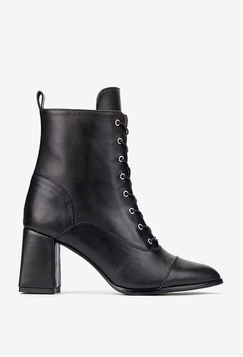 Botine dama negre din piele naturala picture - 2