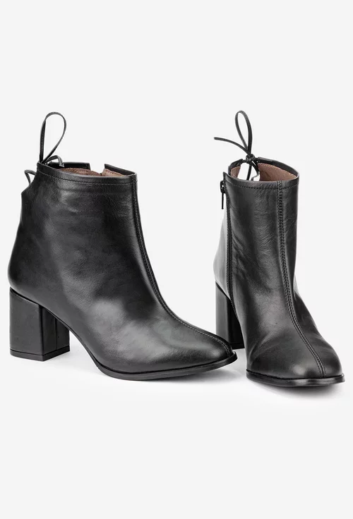 Botine dama negre din piele naturala picture - 5