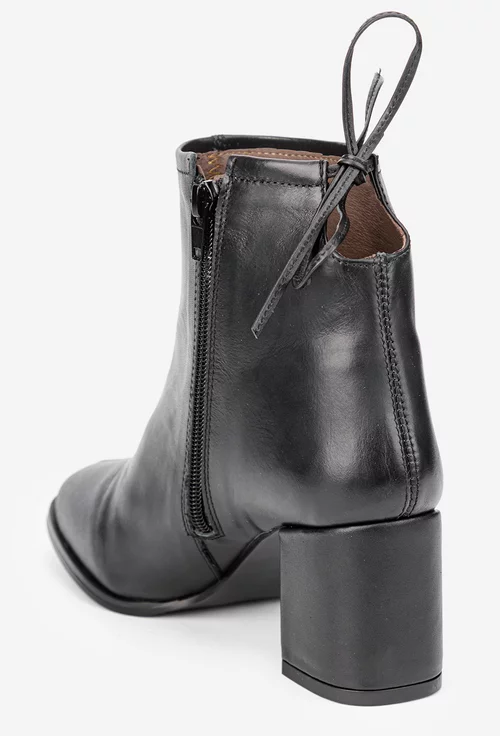 Botine dama negre din piele naturala picture - 3