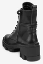 Botine dama negre din piele naturala cu ornament