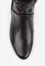 Botine dama negre din piele naturala cu toc