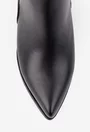 Botine dama negre din piele naturala cu varful ascutit