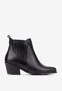 Botine dama negre din piele naturala cu varful ascutit