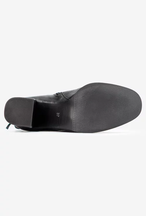 Botine dama negre din piele texturata picture - 4