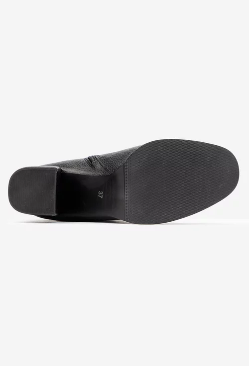 Botine dama negre din piele texturata picture - 5