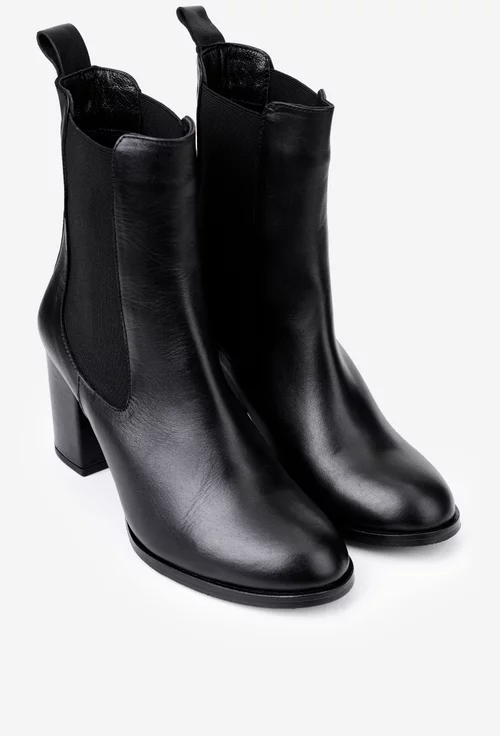 Botine dama negre NUR din piele naturala
