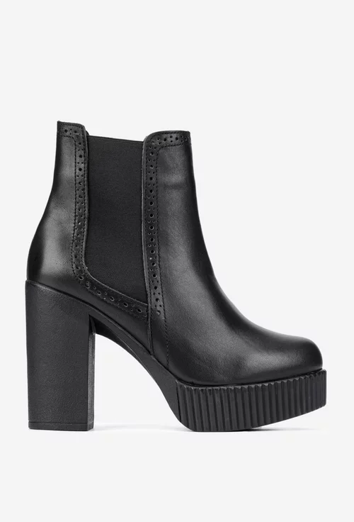Botine dama negre NUR din piele naturala