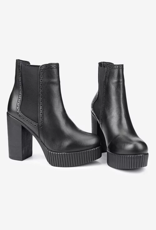 Botine dama negre NUR din piele naturala