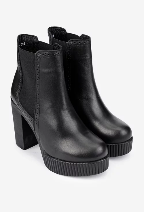 Botine dama negre NUR din piele naturala