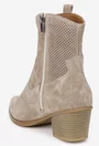 Botine dama NUR bej din piele intoarsa