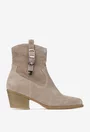 Botine dama NUR bej din piele intoarsa