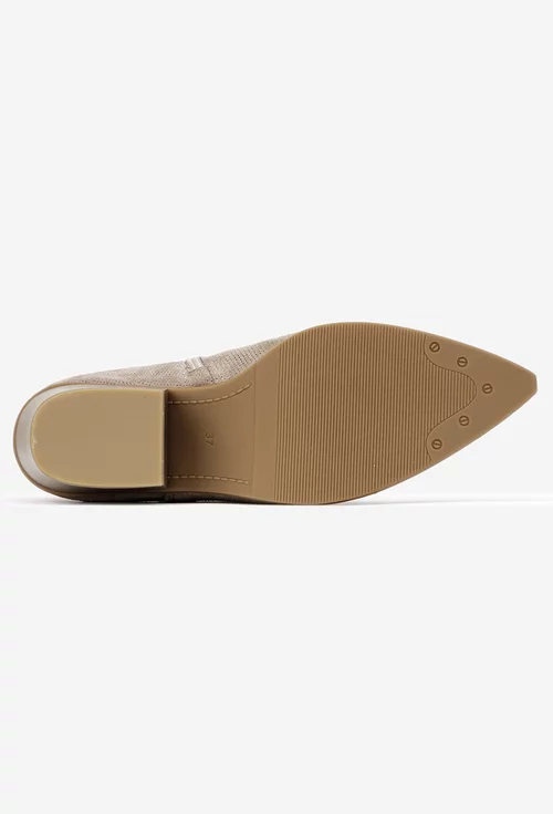 Botine dama NUR bej din piele intoarsa