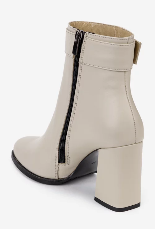 Botine dama NUR bej din piele naturala