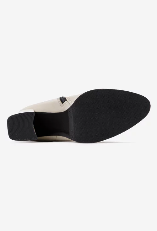 Botine dama NUR bej din piele naturala