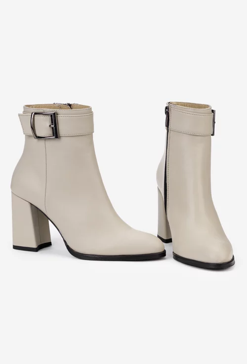 Botine dama NUR bej din piele naturala
