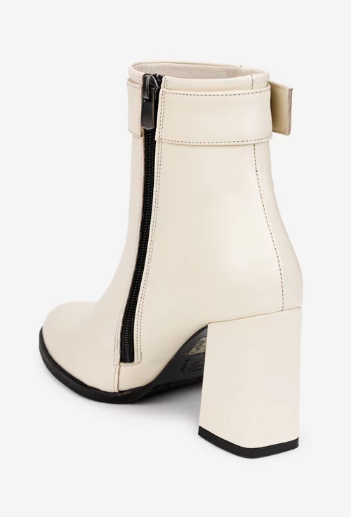 Botine dama NUR bej din piele naturala