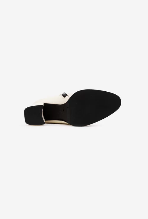 Botine dama NUR bej din piele naturala