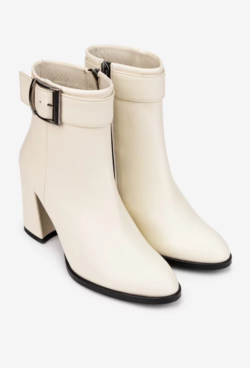 Botine dama NUR bej din piele naturala