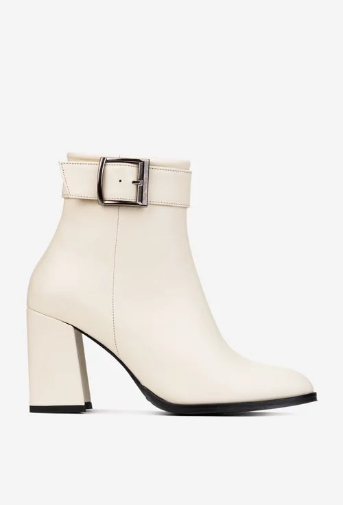 Botine dama NUR bej din piele naturala