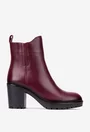 Botine dama NUR bordo din piele naturala