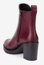 Botine dama NUR bordo din piele naturala