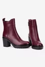 Botine dama NUR bordo din piele naturala