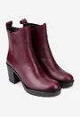 Botine dama NUR bordo din piele naturala