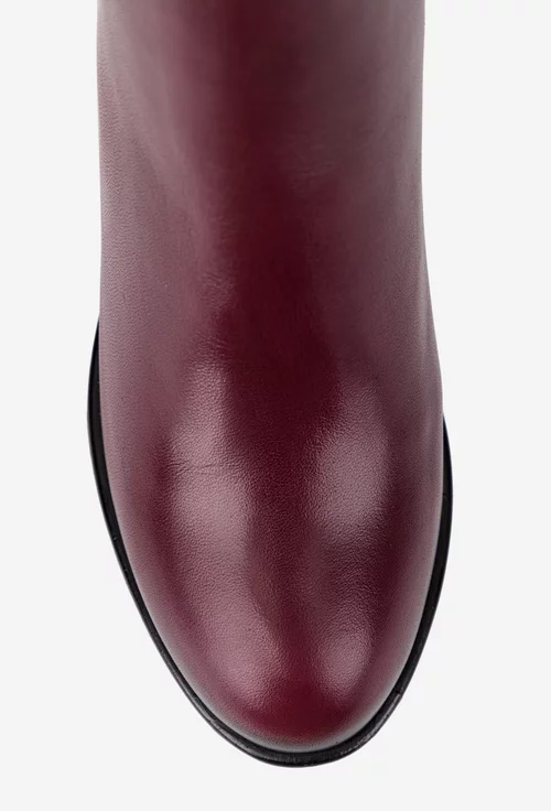 Botine dama NUR bordo din piele naturala