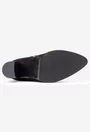 Botine dama NUR din piele intoarsa neagra cu varful ascutit