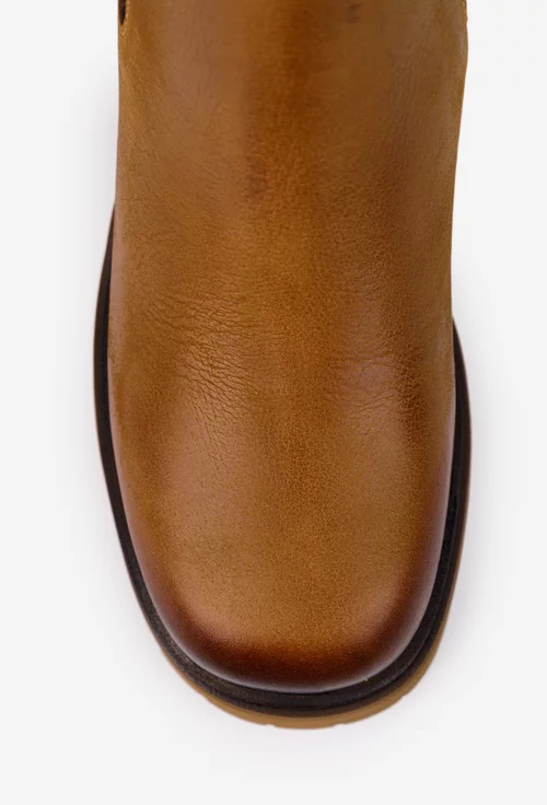 Botine dama NUR din piele maro cu elastic