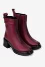 Botine dama NUR din piele naturala burgundy