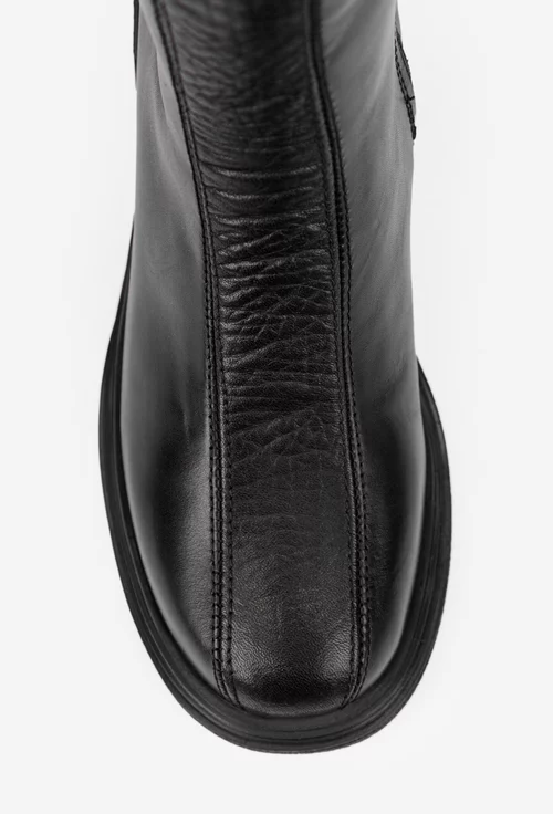 Botine dama NUR din piele naturala neagra